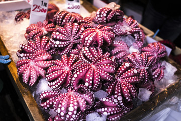 octopus tentacles for sale at fish market