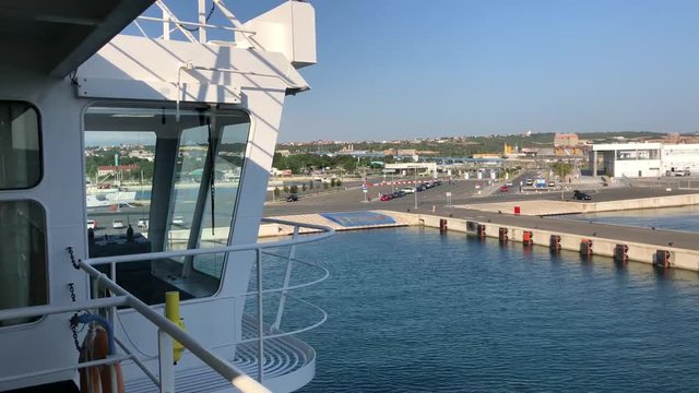 Ferry arriving in the harbor of Zadar Croatia