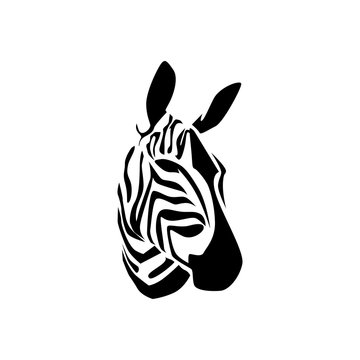 silhouette of zebra head logo vector