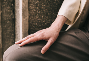 closeup of female hand