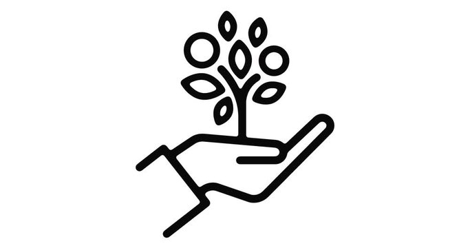 Growth line icon motion graphic animation with alpha channel.
