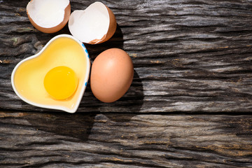 eggs on wooden table