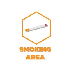 SMOKING AREA SIGN VECTOR GRAPHIC