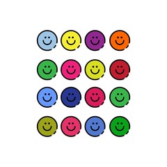 COLORFUL SMILE EMOTICON SERIES VECTOR