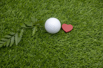 To golfer with love on green 