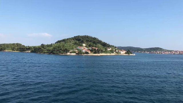Passing by Otocic Osljak island in Croatia