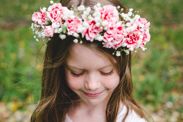 Cute girl modeling a flower crown