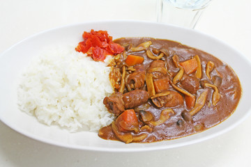 きのこ入りカレーライス