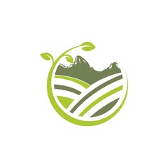 Hill Nature Landscaping Abstract Ecology Simple Logo Design Template Element Vector