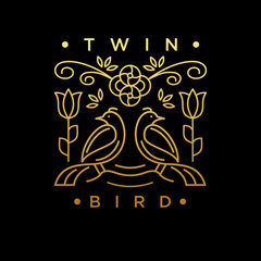 bird logo with monoline style