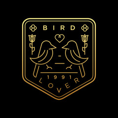 bird logo with monoline style