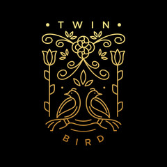 bird logo with monoline style