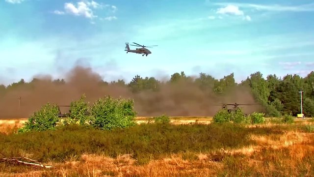 Apache helicopter flying away 2