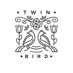 bird logo with monoline style