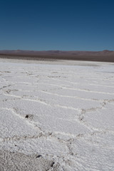 Fototapeta na wymiar lagunas de baltinache - salt in the middle of the atacama desert