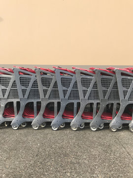 Row of shopping carts