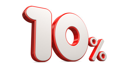 3d render illustration. Red with white ten percent on a white background.