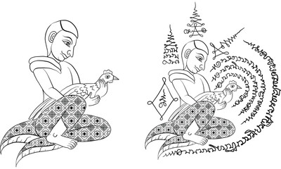 Thai tradition painting,Thai tattoo, vector
