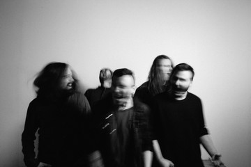 Five Member band on seamless background