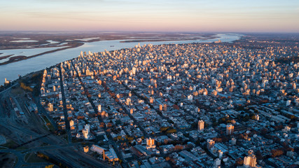 Aerial shot over Rosario City  - obrazy, fototapety, plakaty