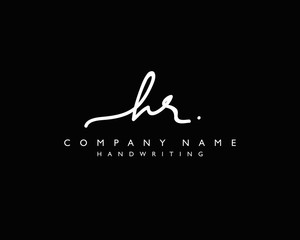 H R Initial handwriting logo