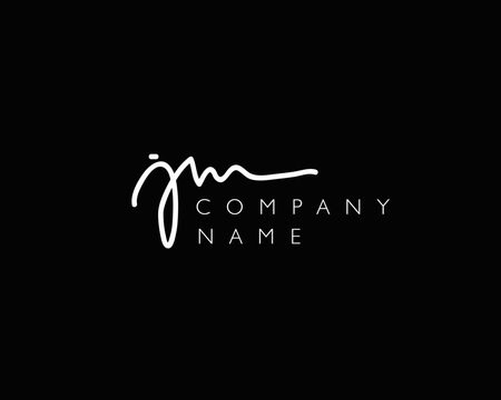 J M Initial handwriting logo