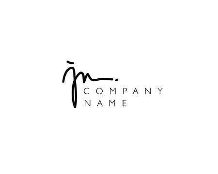J N Initial handwriting logo