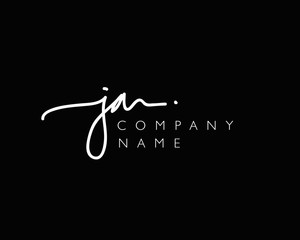 J A Initial handwriting logo