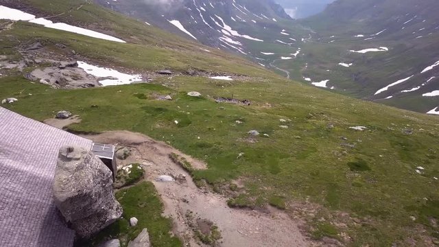 Drone aerial shot Landscape view of bucegi mountains. Babele rocks Geological shapes footage Wonderful Scenery Rock formations Symbol