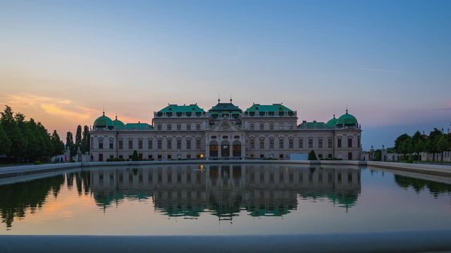 Timelapse of Belvedere Museum in Vienna, Austria time lapse 4K