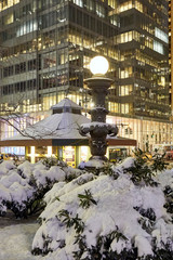 lamp post and shop in Bryant Park