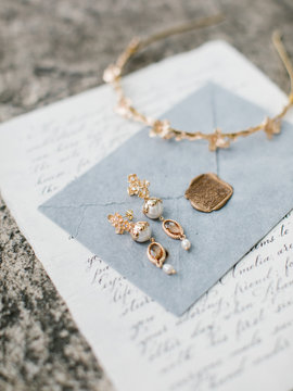 Beautiful jewelry on letter