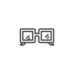 Square spectacles outline icon. linear style sign for mobile concept and web design. Eye glasses simple line vector icon. Symbol, logo illustration. Pixel perfect vector graphics