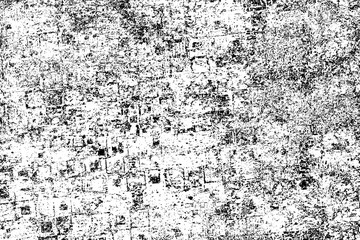 Texture of scratches, cracks, dust, chips, scuffs. Abstract monochrome grunge background. Vintage black and white surface. Vector dark dirty pattern