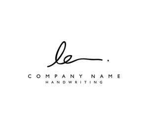 L E Initial handwriting logo - obrazy, fototapety, plakaty