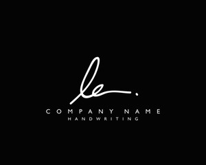L E Initial handwriting logo
