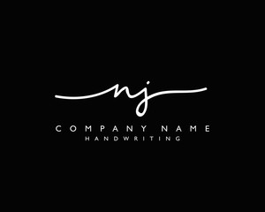 N J Initial handwriting logo