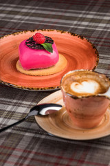 raspberry cake on a plate