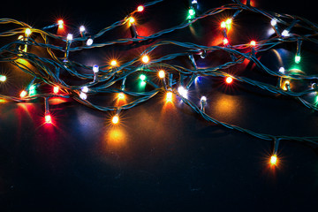 Fototapeta na wymiar colorful christmas lights background