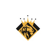 Royal Lion King Animal Illustration Icon Logo Design Template Element Vector
