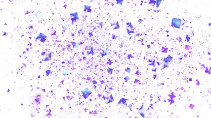 Abstract shiny blue particles. Chaotic fractal background. Digital art. 3D rendering.