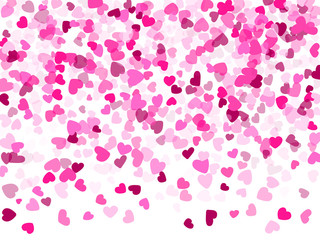 Hearts confetti flying vector background graphic design.