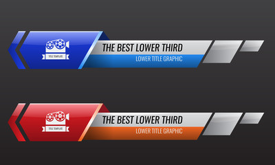 Set of Tv news bars for Video headline title or lower third template. Vector illustration.