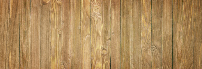Naklejka premium Panoramic view of a wooden table, wood texture close-up