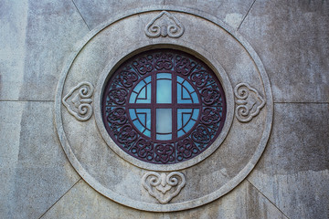 Chinese ancient architecture round window