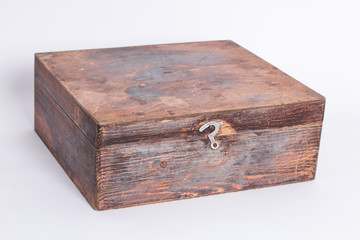 Empty wooden box on a white background. Isolated.