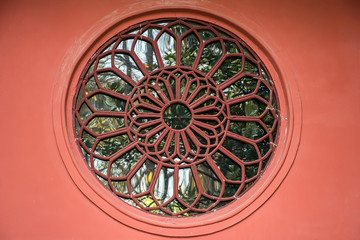Chinese ancient architecture round window