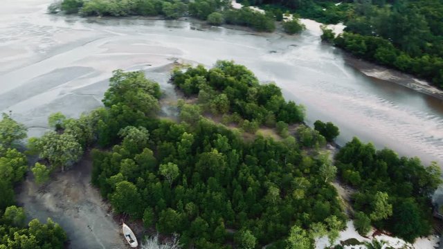 Panorama of a tropical area around a small village in Thailand