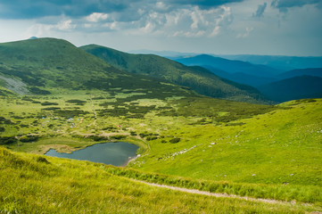 View of Lake Nesamovyte in the Carpathians of Ukraine