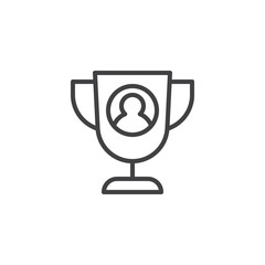 Personal Trophy Cup outline icon. linear style sign for mobile concept and web design. Champion cup award achievement simple line vector icon. Symbol, logo illustration. Pixel perfect vector graphics